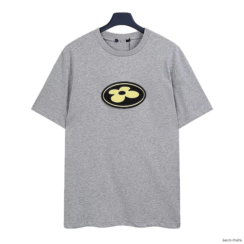 Louis Vuitton Floral Trend Style Grey Short-sleeve T-shirt