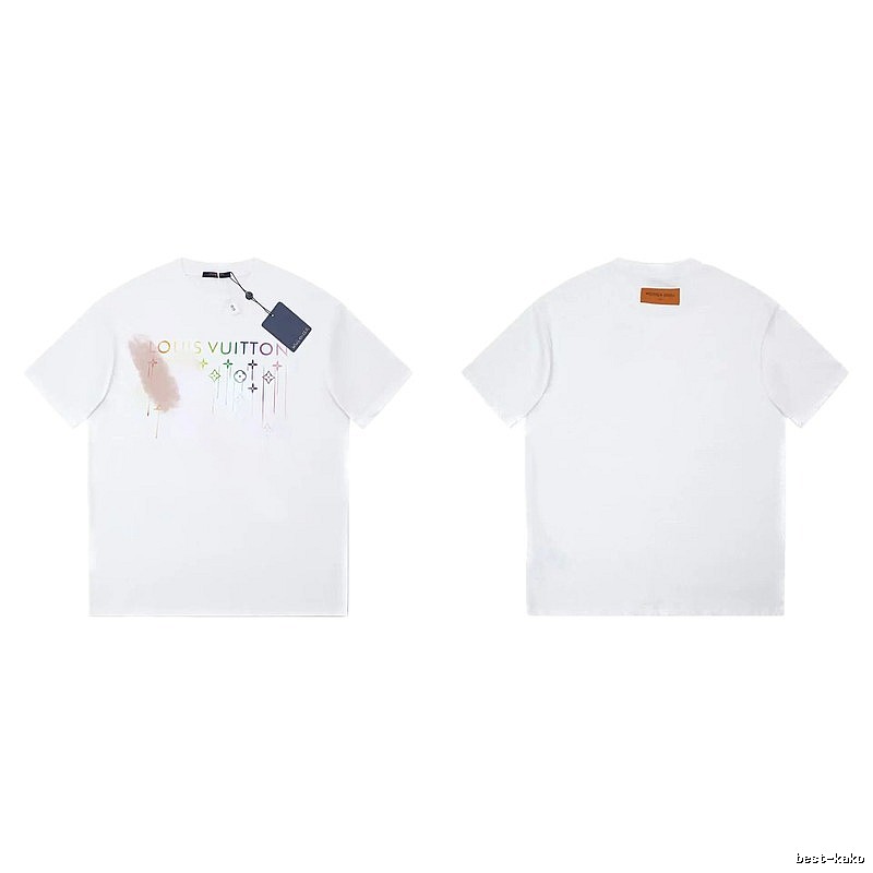 Louis Vuitton Iridescent Print Trendy White T-Shirt