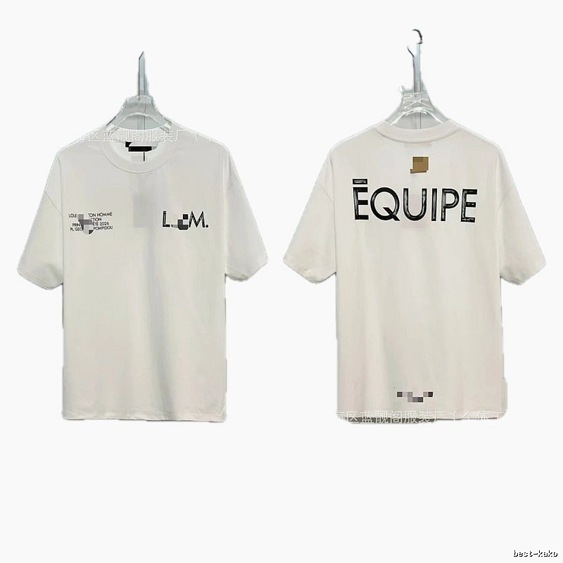 Louis Vuitton Letter Print Street Style White T-shirt
