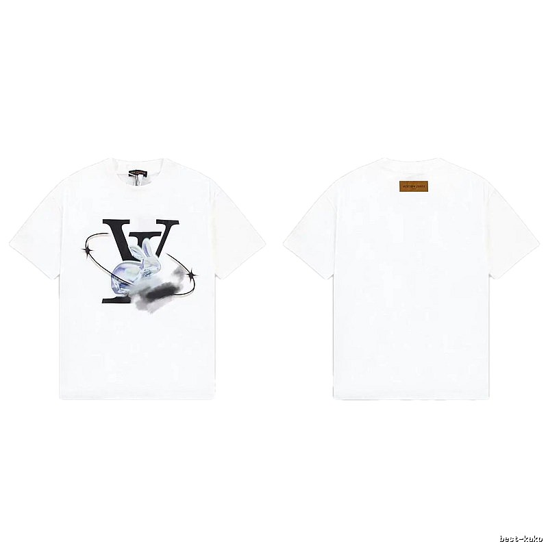 Louis Vuitton Trendy White T-Shirt with Rabbit Print