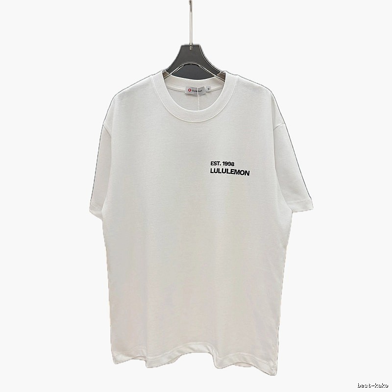 lululemon minimalist style printed white short-sleeve T-shirt