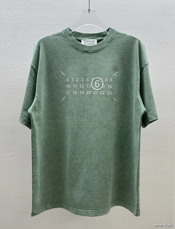 Maison Margiela MM6 Distressed Vintage Grey-green Short-sleeve T-shirt