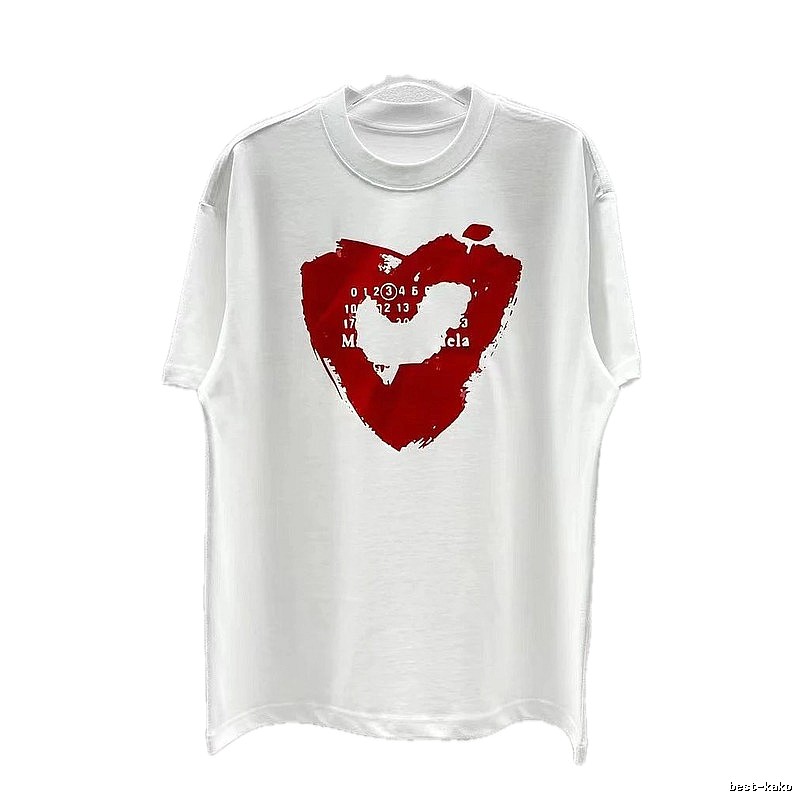 Maison Margiela Number & Heart Street Style White T-Shirt