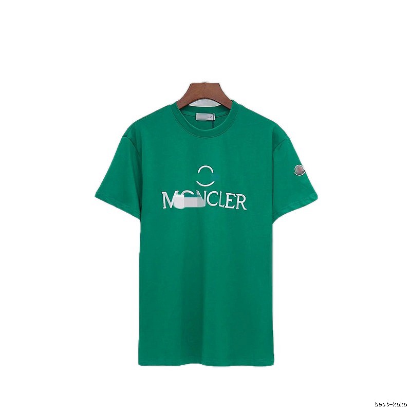 Moncler Embroidered Casual Style Green T-Shirt