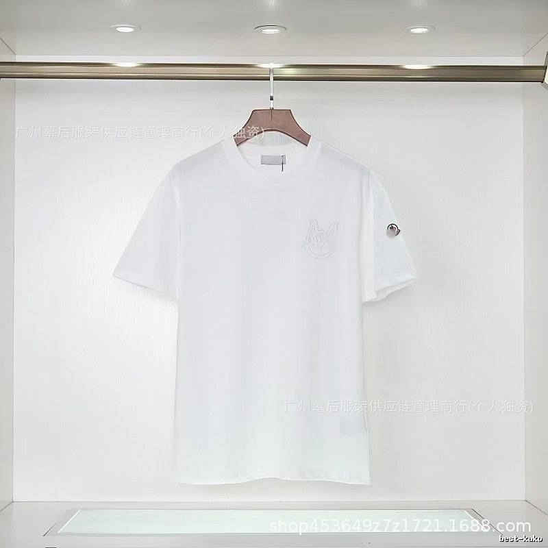Moncler Embroidered Collection Casual-style White T-Shirt