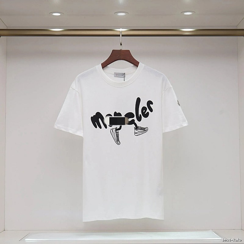 Moncler Graffiti Collection Casual Style White T-Shirt
