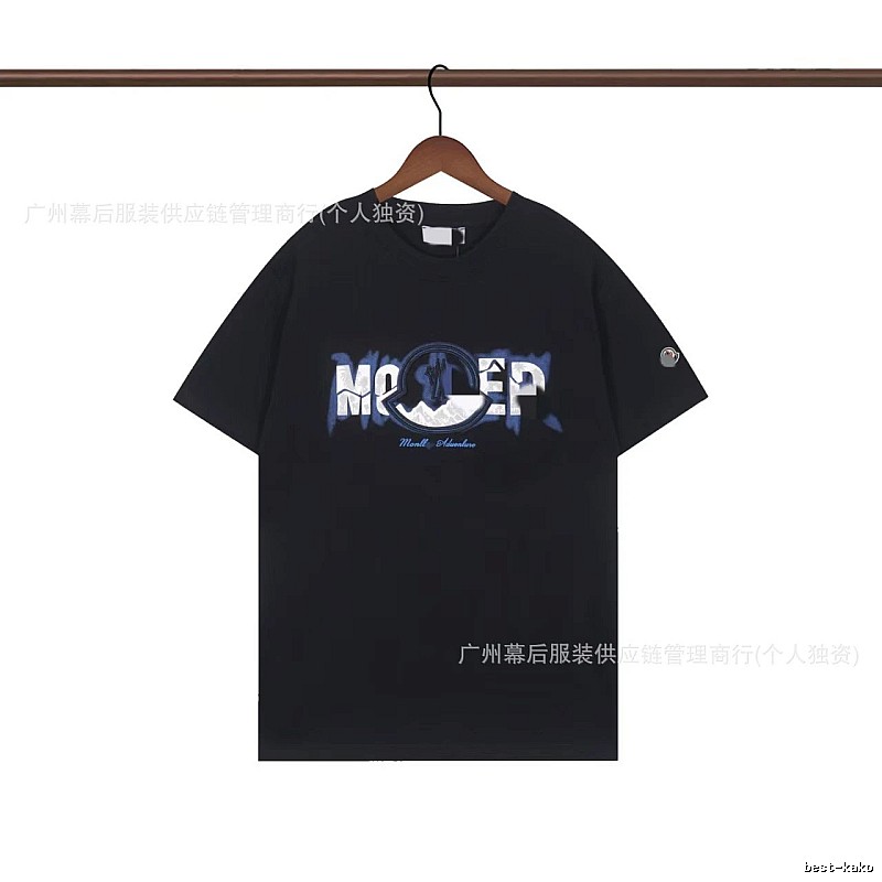 Moncler Letter Print Casual Black T-Shirt
