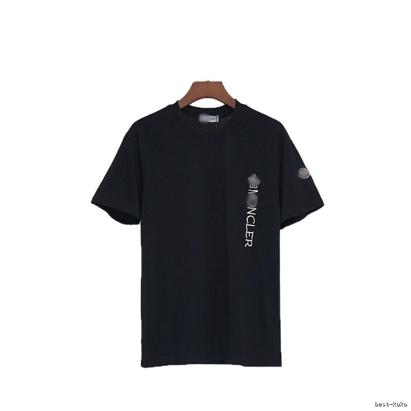 Moncler Letter Print Minimalist Style Black T-Shirt