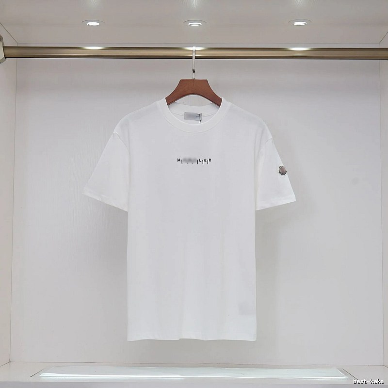 Moncler Letter Print Minimalist Style White T-Shirt