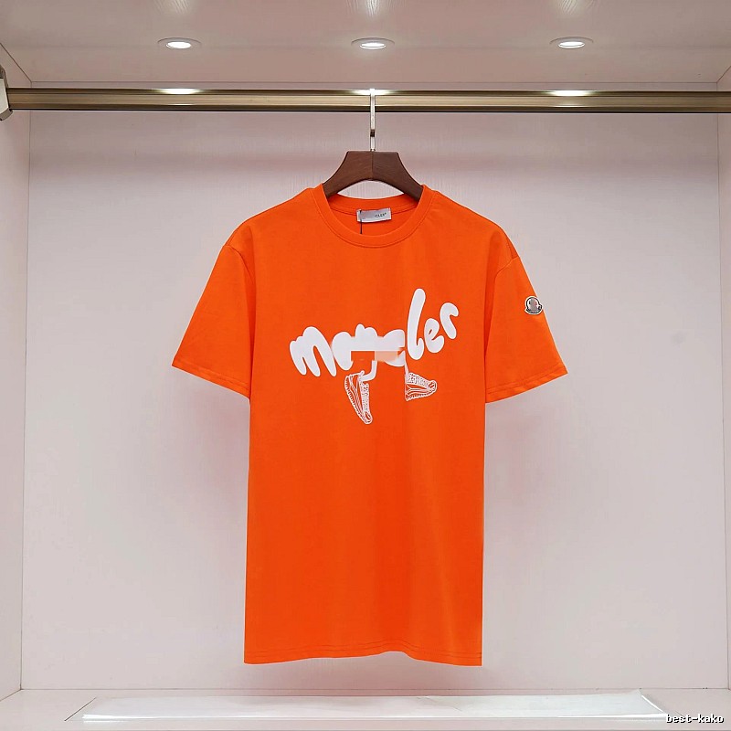 Moncler Printed Casual-style Orange Short-sleeve T-shirt