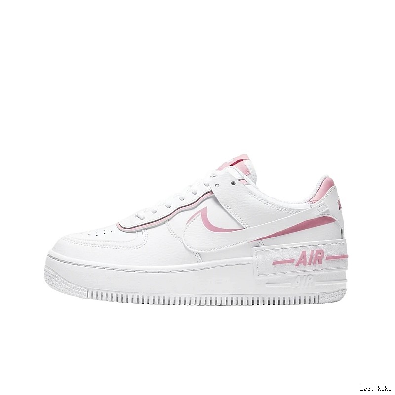 Nike Air Force 1 white and pink sports shoes