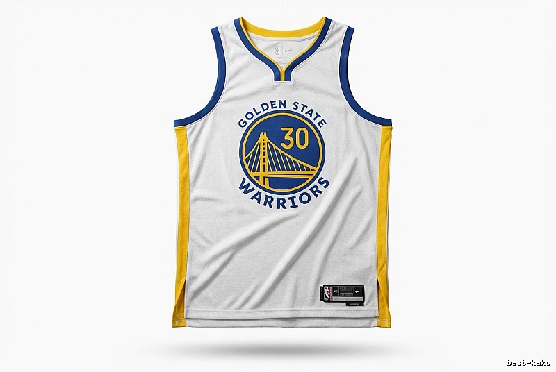 Nike Curry No.30 white, blue and yellow jersey