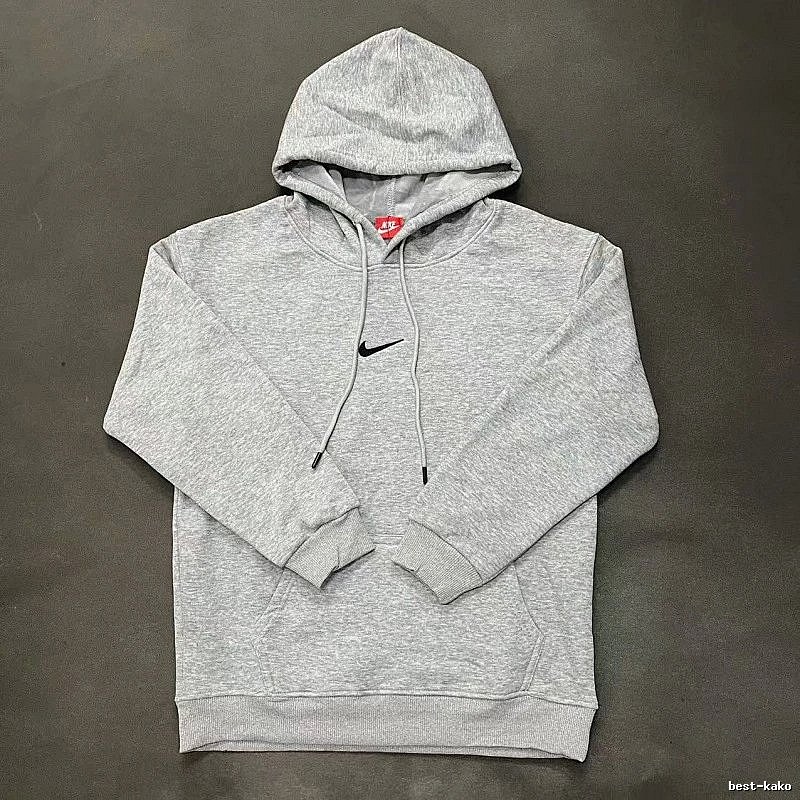 Nike Small-Logo Detail Gray Zip Hoodie Statement Graphic Swoosh