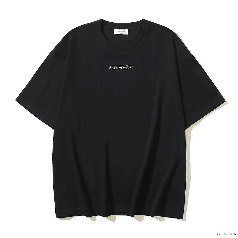 Off-White minimalist style black T-shirt