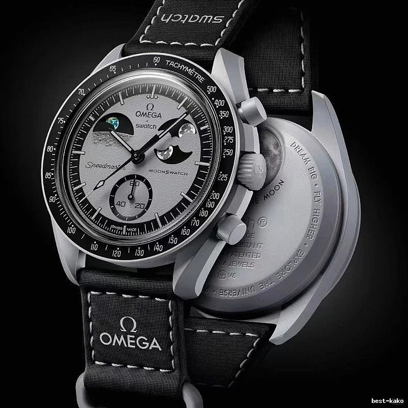 Omega Black Strap Chronograph Watch for Photo Ready Styling