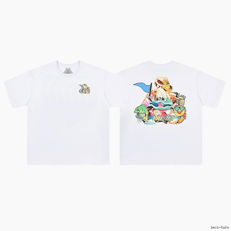 Palace Ocean Graffiti Street Style White T-Shirt