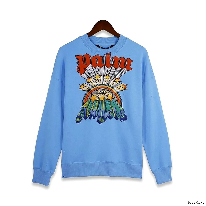 Palm Angels trendy brand blue sweatshirt