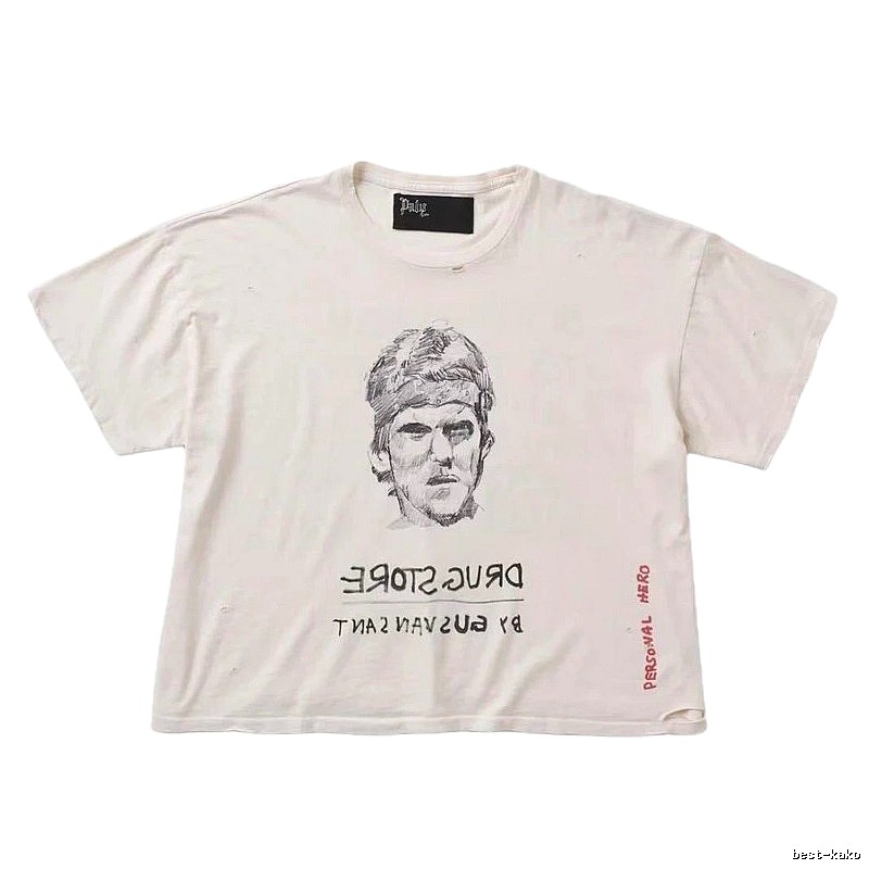 Paly Hollywood Retro Off-white Portrait Short Sleeve T-Shirt