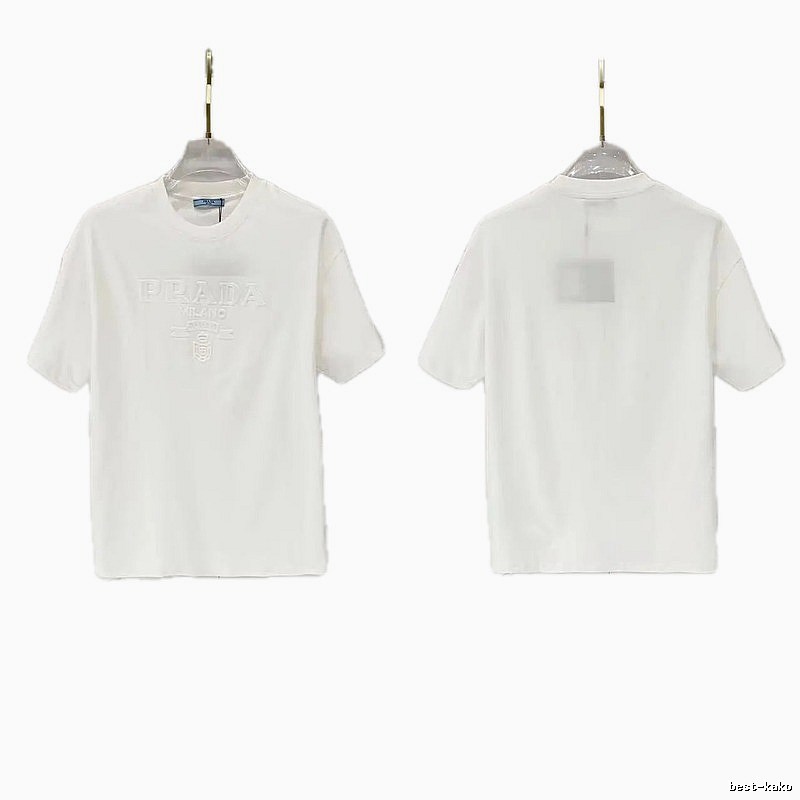 Prada Classic Collection Minimalist Style White Short-sleeved T-shirt