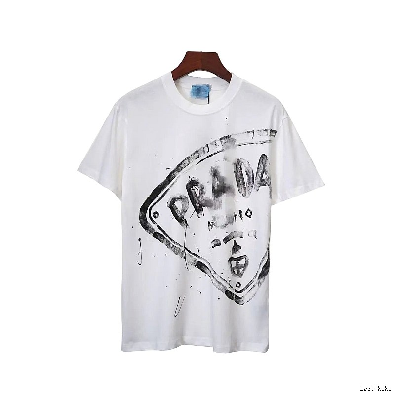 Prada Graffiti Print Street Style White T-Shirt