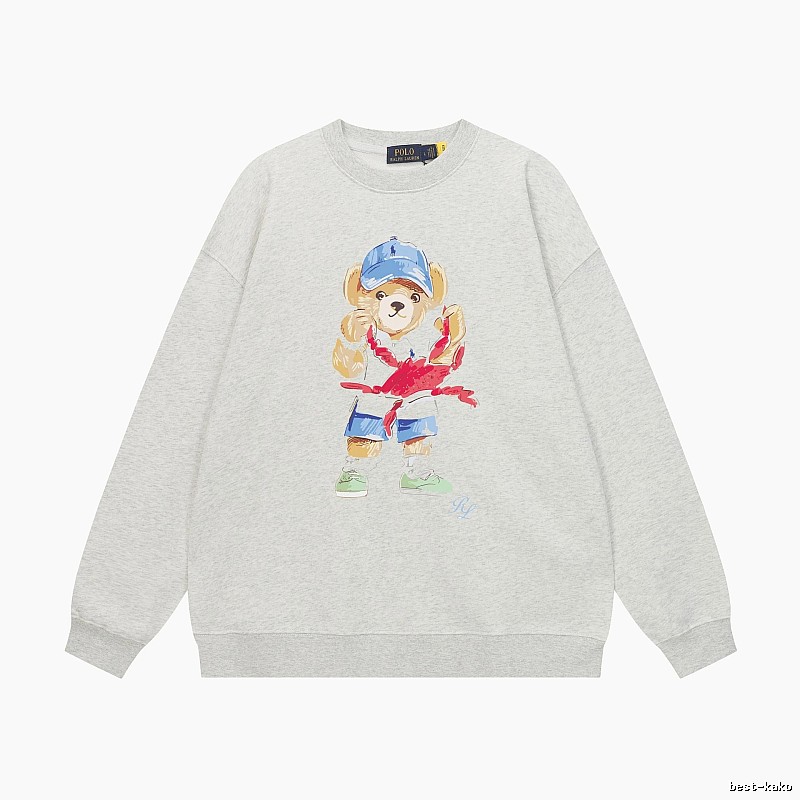 Ralph Lauren cartoon bear light gray sweatshirt