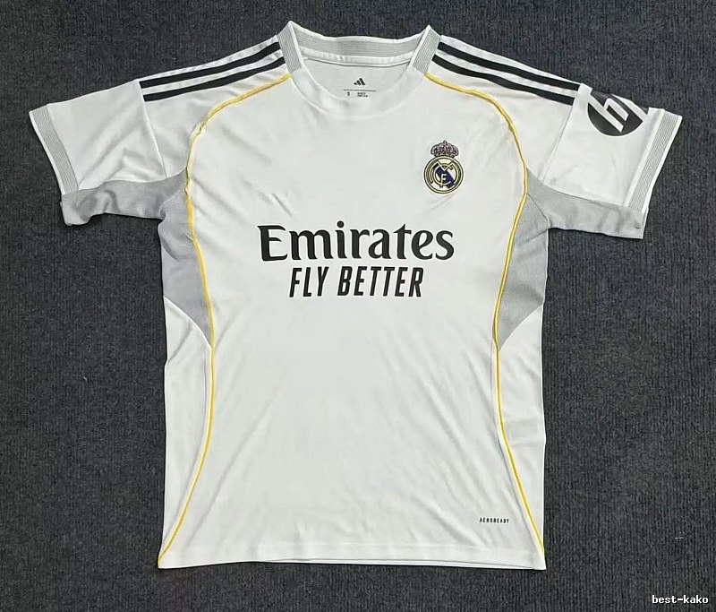 Real Madrid Classic Home soccer jersey White Football Gold for Daily Styling