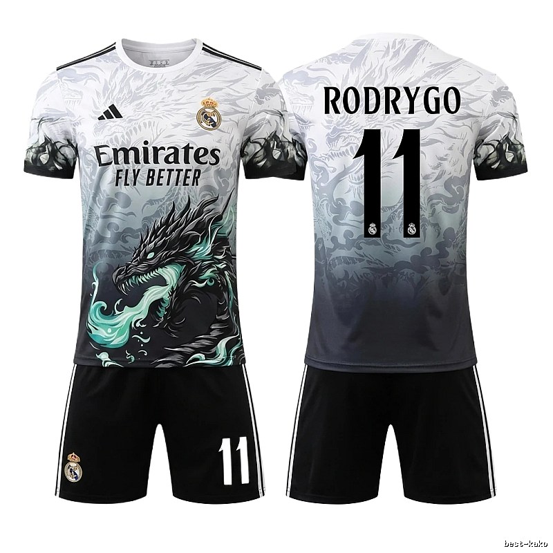 Real Madrid dragon pattern trendy jersey