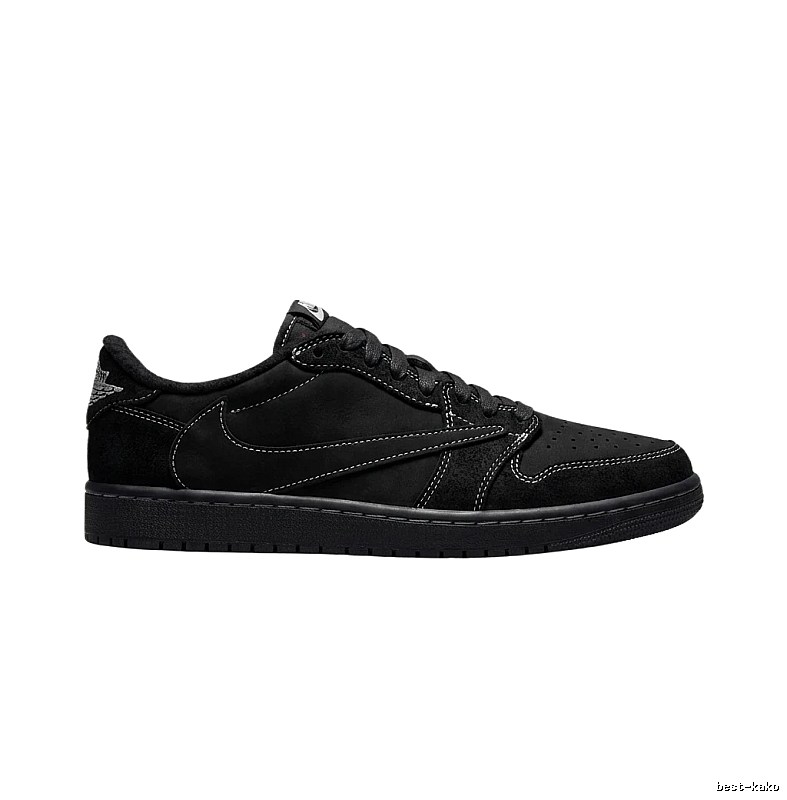 Simple Black Jordan AJ1 Sneakers