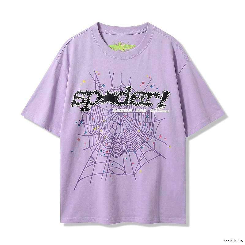 Sp5der Cobweb Style Light Purple T-shirt