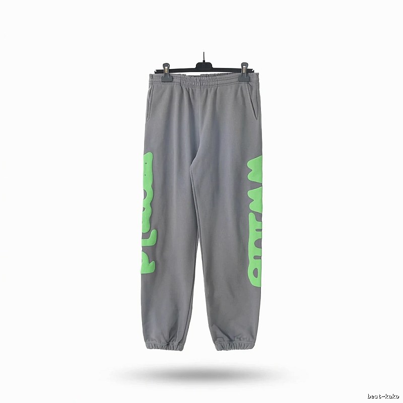 Sp5der Fluorescent Letter Trendy Grey Sweatpants