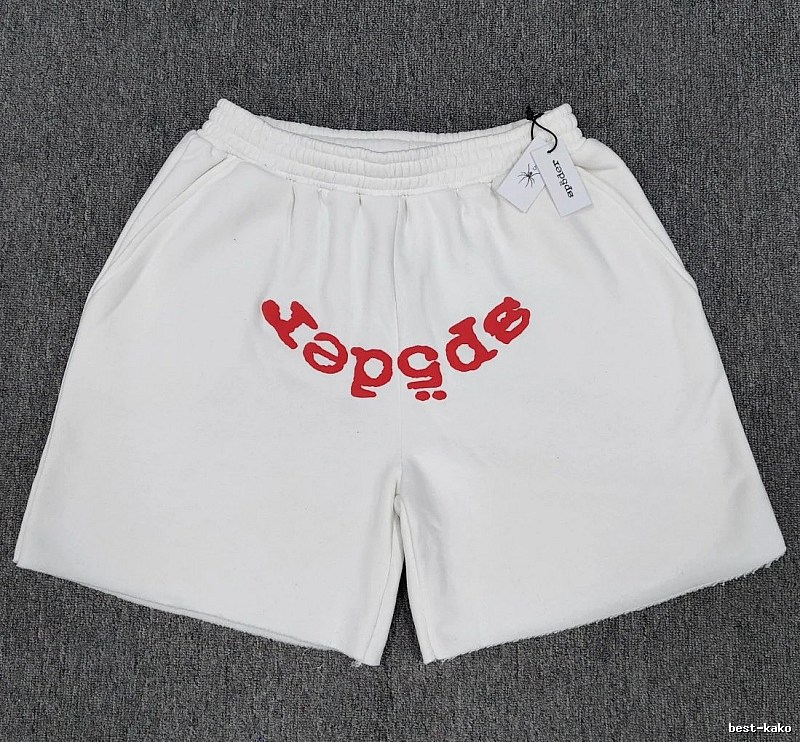 Sp5der Printed Street Style White Shorts