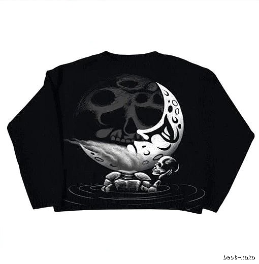 Sport Anime graphic sweater Black Knit Top for Warm Weather