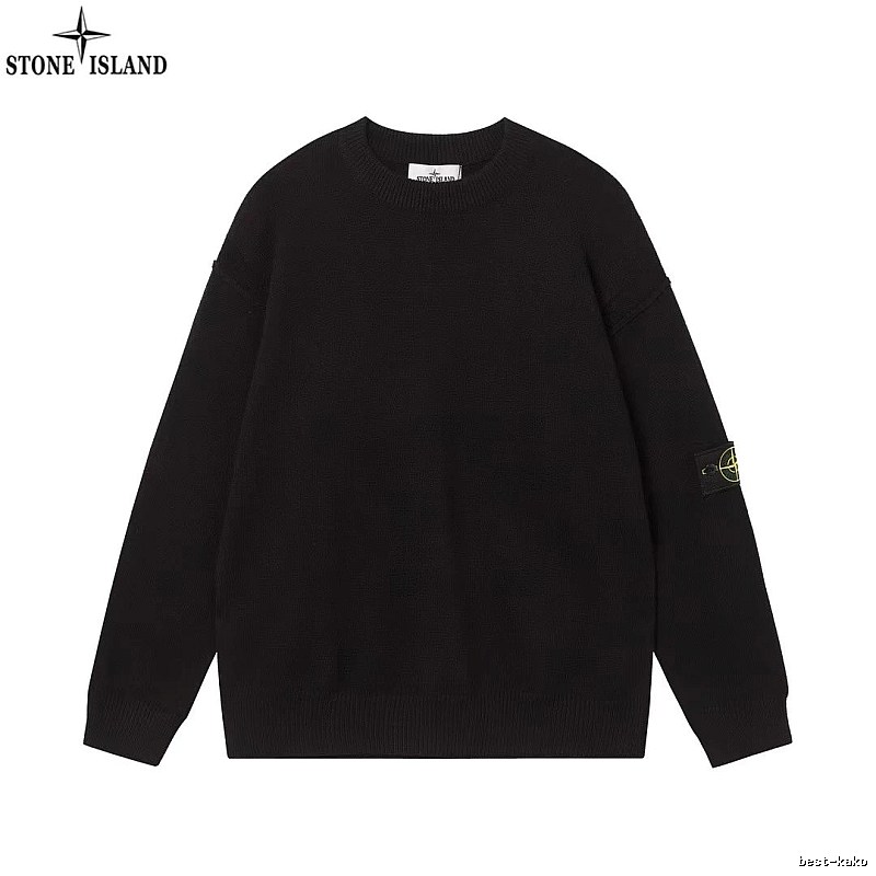 Stone Island Black Crewneck SweatShirt Travel Styling