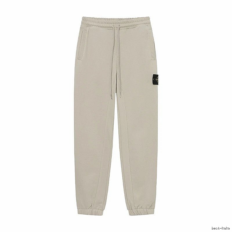 Stone Island Classic Casual Light Khaki Cuffed Jogger Sweatpants