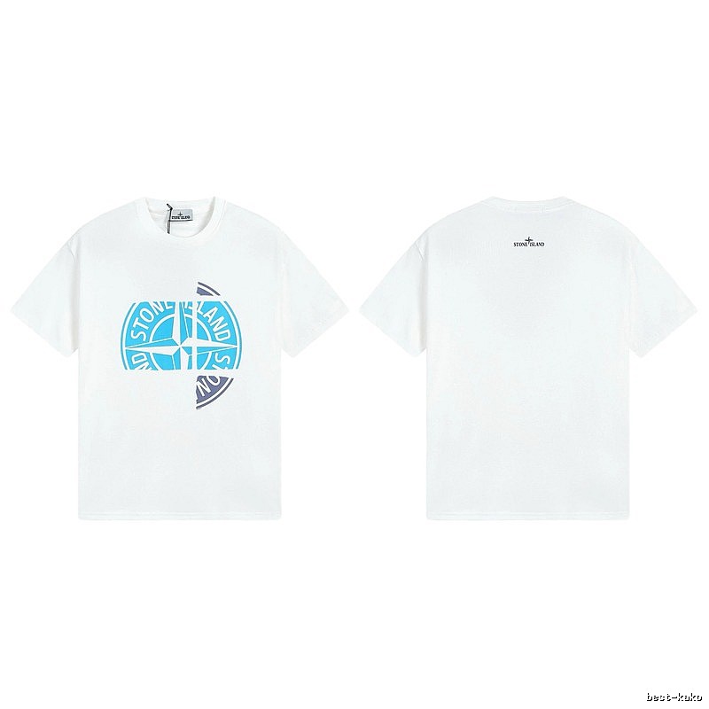 Stone Island Compass Print Cool Trendy Style White T-Shirt