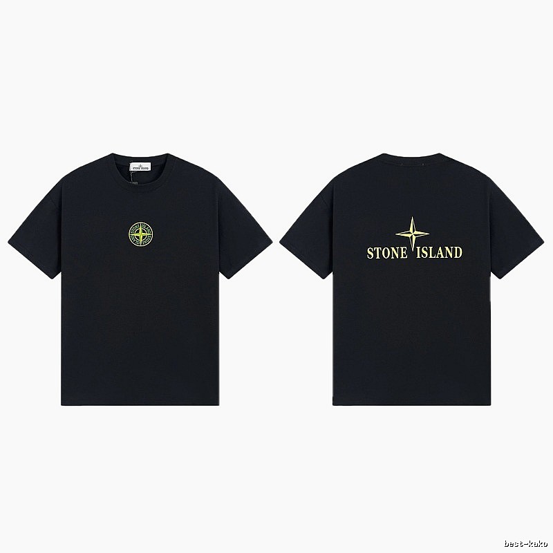 Stone Island Compass Series Streetwear Black Short Sleeve T-Shirt