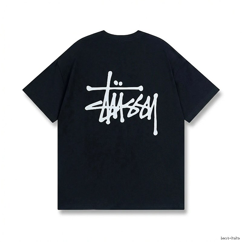 Stussy basic street style black T-shirt