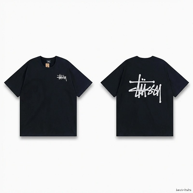 Stussy basic style simple black T-shirt