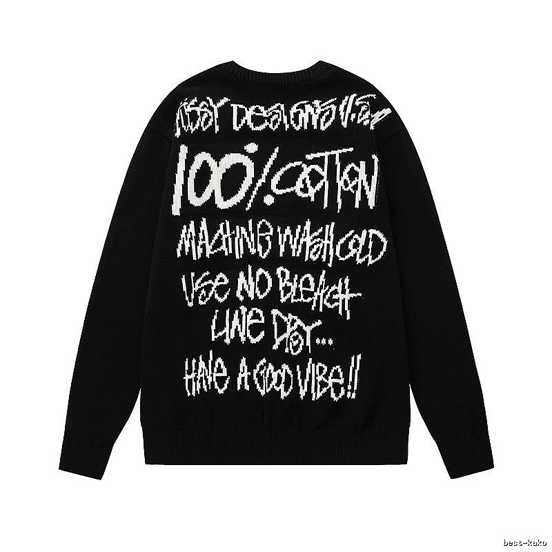 Stussy Black Swirl Graphic SweatShirt Relaxed Styling