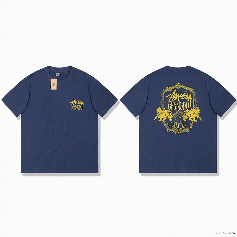 Stussy Chengdu Series Deep Blue Trendy T-shirt