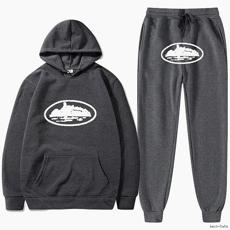 Stussy Dark Gray Tracksuit Set Campus Look Logo