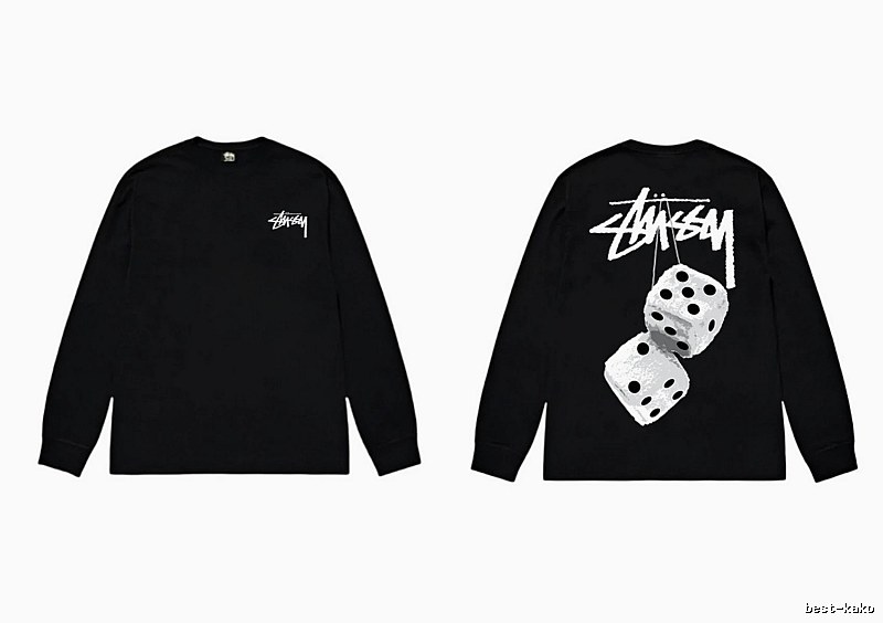 Stussy dice print style black long-sleeve