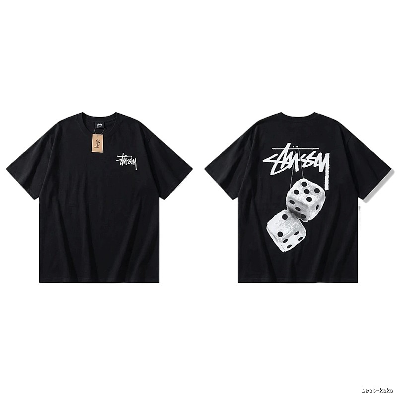 Stussy Dice Trendy and Cool Style Black T-shirt