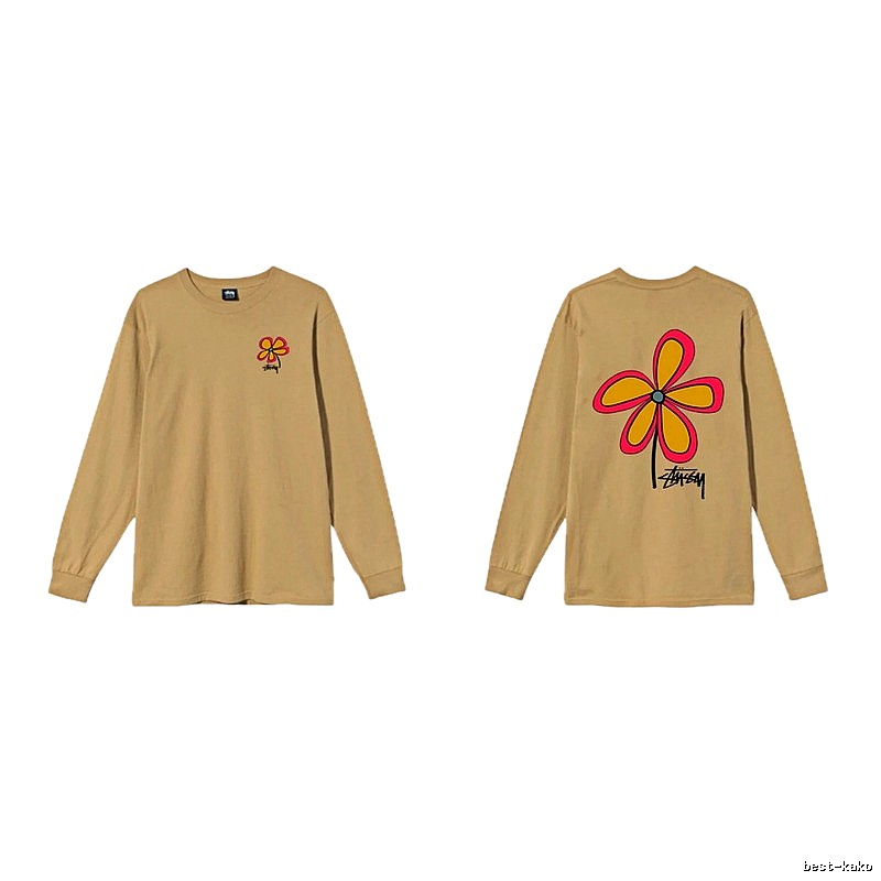 Stussy Floral Casual Khaki Long-Sleeve
