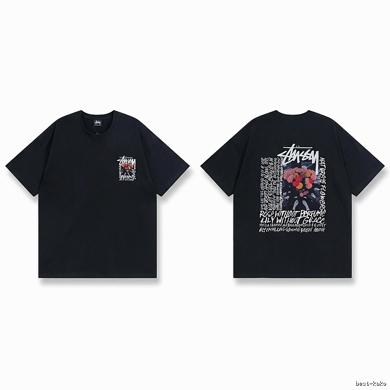 Stussy Floral Style Black T-shirt