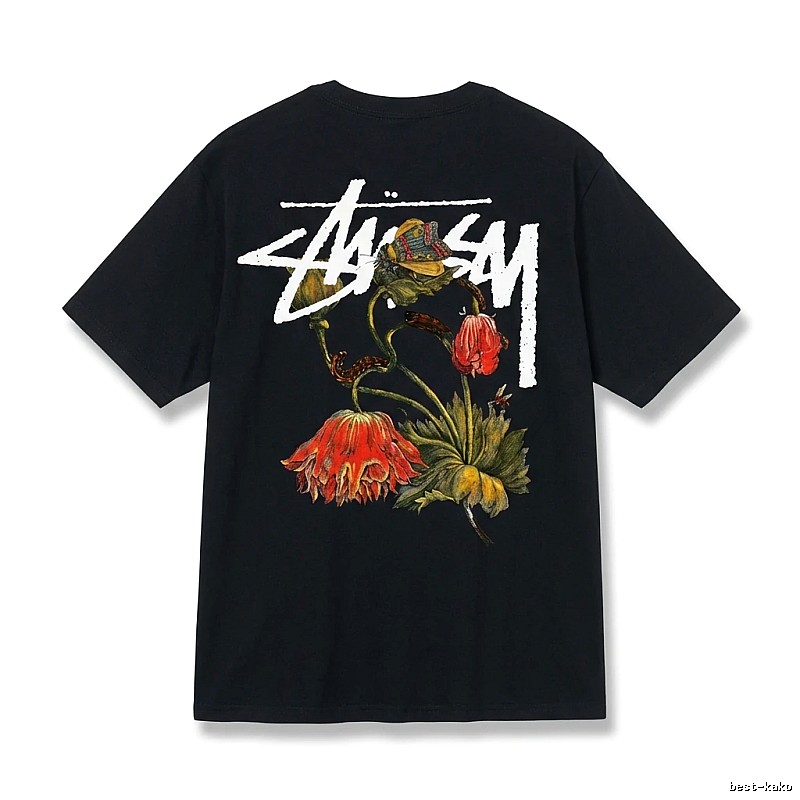 Stussy Floral Style Black T-shirt