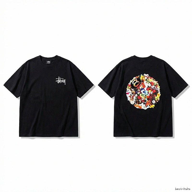 Stussy graffiti-style black T-shirt