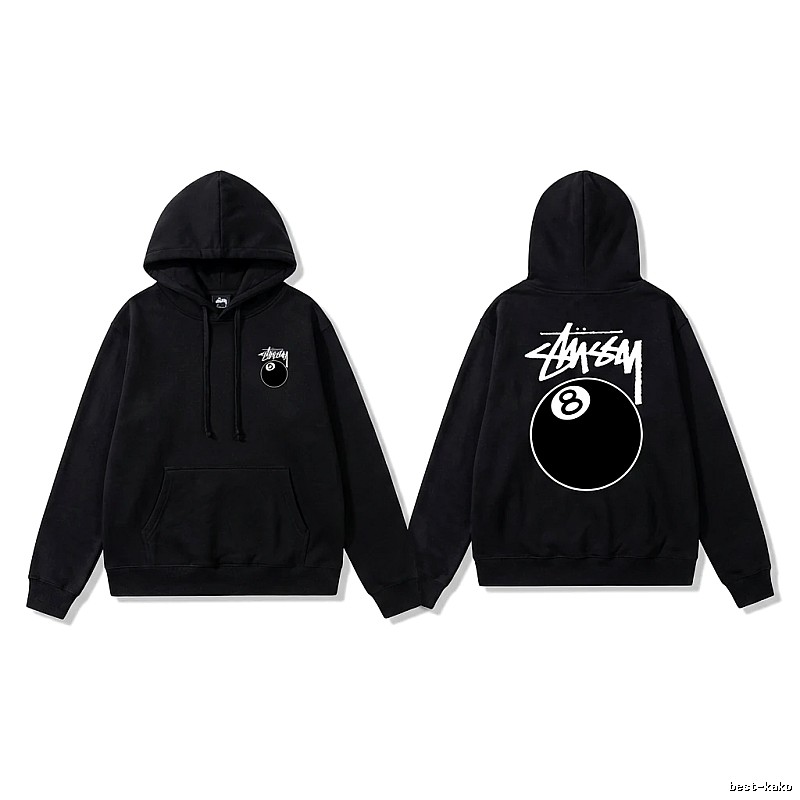 Stussy No. 8 Ball Cool Style Black Hoodie