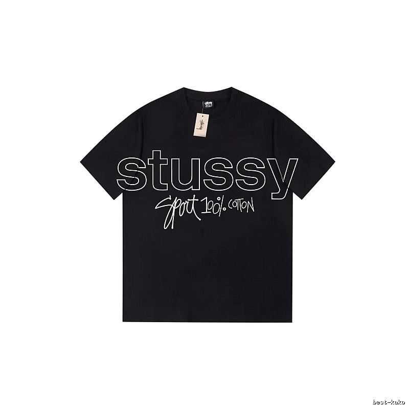 Stussy Premium Style Graphic T-shirt Black White Stussy for Resort Outfits