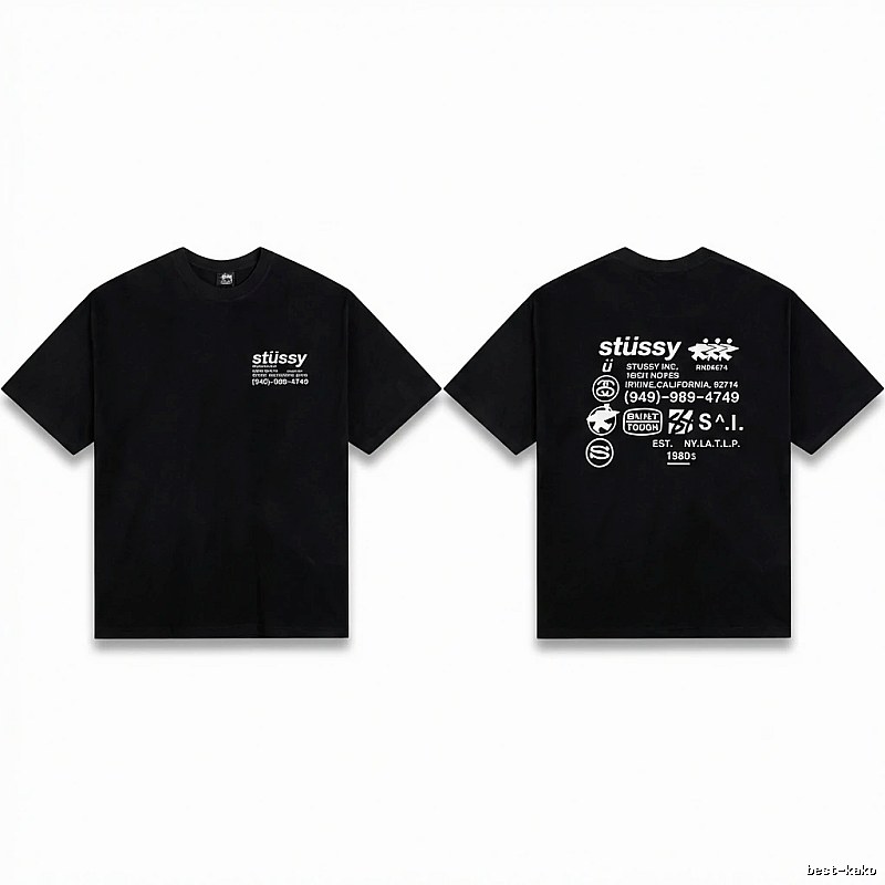 Stussy retro-style black T-shirt